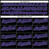 Custom Black Purple-Light Blue Authentic Baseball Jersey