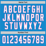 Custom Blue White-Pink Hockey Jersey