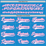 Custom Blue White-Pink Hockey Jersey