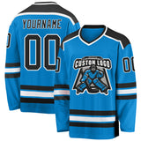 Custom Blue Black-White Hockey Jersey