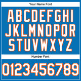 Custom Blue White-Orange Performance T-Shirt