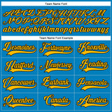 Custom Blue Gold-Black Hockey Lace Neck Jersey