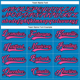 Custom Blue Pink-Black Hockey Lace Neck Jersey