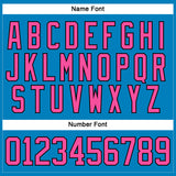 Custom Blue Pink-Black Hockey Lace Neck Jersey
