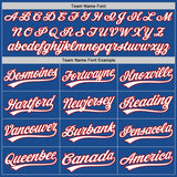 Custom Blue Red-White Authentic Throwback Baseball Jersey