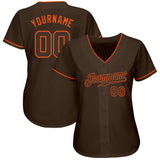Custom Brown Brown-Orange Authentic Baseball Jersey