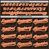 Custom Brown Orange Pinstripe Orange-White Authentic Baseball Jersey