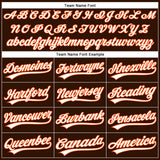 Custom Brown White Pinstripe Orange Authentic Baseball Jersey