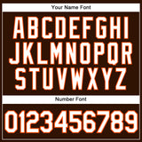 Custom Brown White Pinstripe Orange Authentic Baseball Jersey