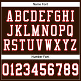 Custom Brown White-Red Mesh Authentic Football Jersey