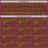 Custom Burgundy Black-Old Gold Authentic Baseball Jersey