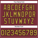 Custom Burgundy Old Gold-Black Performance T-Shirt