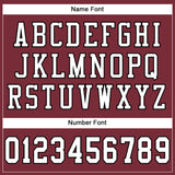 Custom Burgundy White-Black Mesh Authentic Football Jersey