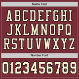 Custom Burgundy Cream-Black Mesh Authentic Football Jersey