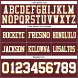 Custom Burgundy White-Old Gold Authentic Football Jersey