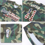 Custom Camo Vintage USA Flag-Cream Authentic Salute To Service Baseball Jersey