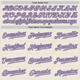 Custom Cream Purple-Gray Authentic Baseball Jersey