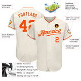 Custom Cream Orange Authentic Baseball Jersey