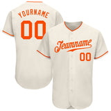 Custom Cream Orange Authentic Baseball Jersey