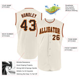 Custom Cream Black-Orange Authentic Sleeveless Baseball Jersey