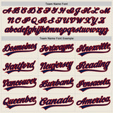 Custom Cream Navy Pinstripe Navy-Red Authentic Baseball Jersey