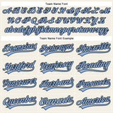 Custom Cream Light Blue Pinstripe Black Authentic Baseball Jersey
