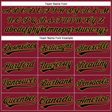 Custom Crimson Black Pinstripe Old Gold Authentic Baseball Jersey