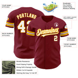 Custom Crimson White-Gold Authentic Baseball Jersey