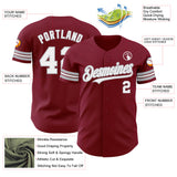 Custom Crimson White-Gray Authentic Baseball Jersey