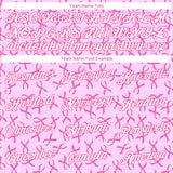 Custom Women's Pink White Breast Cancer 3D V-Neck Cropped Baseball Jersey