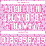 Custom Women's Pink White Breast Cancer 3D V-Neck Cropped Baseball Jersey