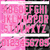 Custom Women's Graffiti Pattern Pink-White Scratch 3D V-Neck Cropped Baseball Jersey
