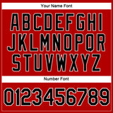 Custom Women's Red Black-White V-Neck Cropped Baseball Jersey