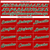 Custom Women's Red Green-White V-Neck Cropped Baseball Jersey