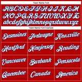 Custom Women's Red White-Royal V-Neck Cropped Baseball Jersey