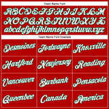 Custom Women's Red White-Kelly Green V-Neck Cropped Baseball Jersey