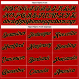 Custom Women's Red Black-Old Gold V-Neck Cropped Baseball Jersey