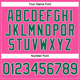 Custom Women's Pink Kelly Green-White V-Neck Cropped Baseball Jersey