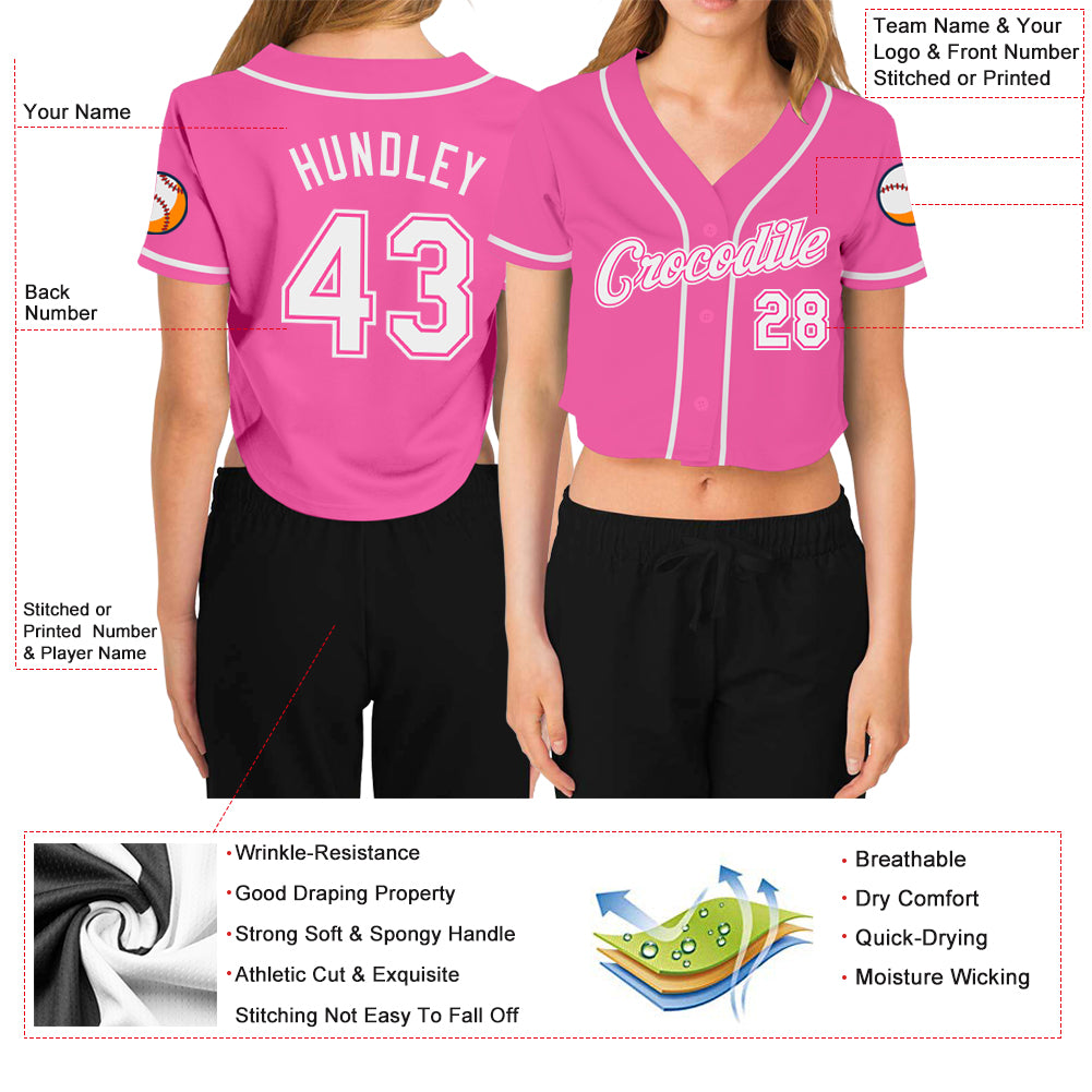 womens pink baseball jersey