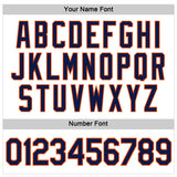 Custom Women's White Navy-Orange V-Neck Cropped Baseball Jersey