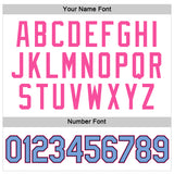 Custom Women's White Light Blue Black-Pink V-Neck Cropped Baseball Jersey