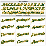 Custom Women's White Green-Gold V-Neck Cropped Baseball Jersey