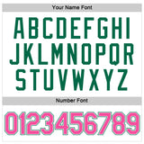 Custom Women's White Pink-Green V-Neck Cropped Baseball Jersey