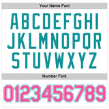 Custom Women's White Pink-Aqua V-Neck Cropped Baseball Jersey