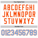 Custom Women's White Light Blue-Orange V-Neck Cropped Baseball Jersey