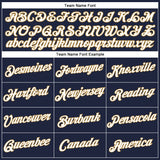 Custom Women's Navy White-Old Gold V-Neck Cropped Baseball Jersey