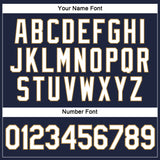 Custom Women's Navy White-Old Gold V-Neck Cropped Baseball Jersey