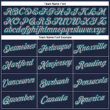 Custom Women's Navy Gray-Aqua V-Neck Cropped Baseball Jersey