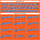 Custom Women's Orange Royal-White V-Neck Cropped Baseball Jersey