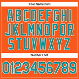 Custom Women's Orange Aqua-White V-Neck Cropped Baseball Jersey